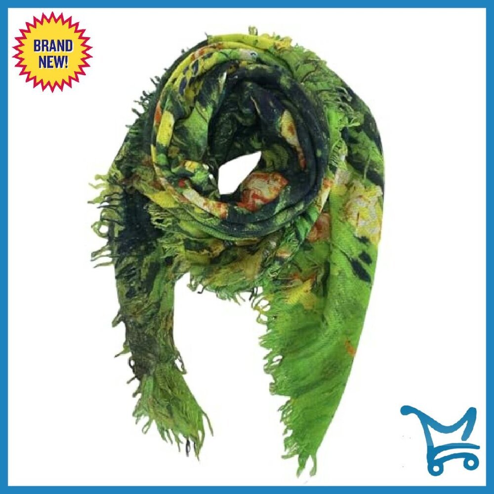 100% Wool 39x39 Inch Square Scarf Winter Pashmina Wrap Art Lovers Gift - Picture 8 of 8